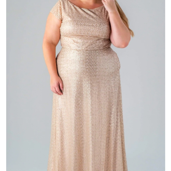 slim fit dress slacks Macloth Straps V Neck Sequin Gold Long Bridesmaid Dress Plus Size Formal Evening Gown Gold / Above Knee / US8